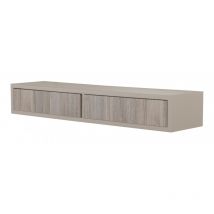 Mensola da Muro con Cassetto, Comodino Sospeso, Mensola da Parete, Marrone e Rovere Moka, 88,2x13,4 p20 cm - Domino