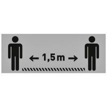 Vloersticker OPUS 2 40x15cm lichtgrijs/zwart