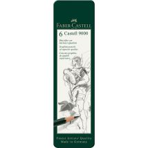 Potlood Faber-Castell 9000 6 hardheden in blik