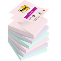 Memoblok Post-it Z-Notes R330 Super Sticky 76x76mm Soulful 6 stuks