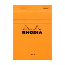 Schrijfblok Rhodia A6 lijn 80 vel 80gr oranje