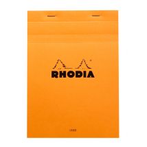Schrijfblok Rhodia A5 lijn 80 vel 80gr met kantlijn oranje