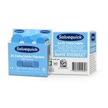 Pleisters Salvequick blauw detectabel refill 6x 35 stuks