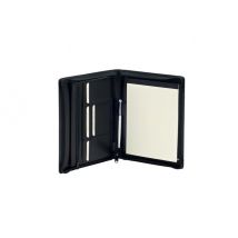 Schrijfmap van der Spek A5 buffelleer + rits zwart