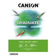 Tekenpapier Canson Graduate Drawing 30vel 160gr A4 helderwit