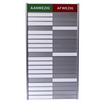 Aan- afwezigheidsbord voor 20 namen