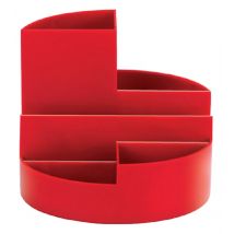 Pennenkoker MAUL roundbox 7 vakken Ø140x125mm rood