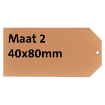 Label karton nr 2  200gr 40x80mm chamois 1000 stuks