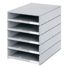 Ladenbox Styroval 5 laden grijs open