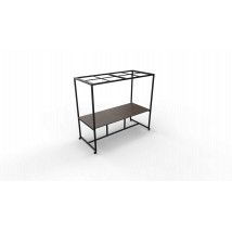 Verrijdbare vergadertafel 5211 met dakelement - 240 x 100 cm. - Zwart - Eiken donker