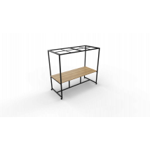 Verrijdbare vergadertafel 5211 met dakelement - 240 x 100 cm. - Zwart - Eiken YT49a