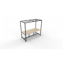 Verrijdbare vergadertafel 5211 met dakelement - 160 x 100 cm. - Zwart - Eiken licht