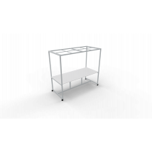 Verrijdbare vergadertafel 5211 met dakelement - 160 x 100 cm. - Alu - Wit