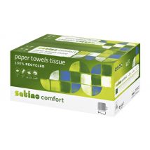 Handdoek Satino PT3 Comfort v-vouw 2-laags 250x230mm 20x160 vel wit 277190