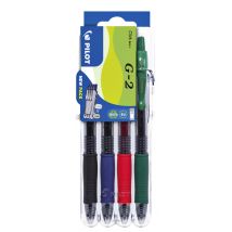 Gelschrijver Pilot clicker medium basis assorti Set2Go à 4 stuks