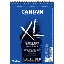 Mixed mediapapier Canson XL Textured Mixed Media 15vel 300gr A5 wit
