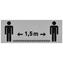 Vloersticker OPUS 2 40x15cm lichtgrijs/zwart