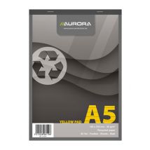 Schrijfblok Aurora A5 lijn 80 vel 80gr geel