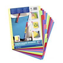 Tabbladen Oxford A4+ 23-gaats 12-delig karton kleur