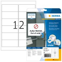 Etiket HERMA 10017 A4 99.1x42.3mm verwijderbaar wit 300 stuks