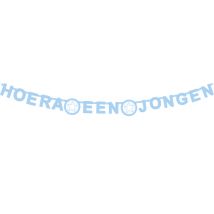 Letterslinger ''Hoera een jongen'' blauw