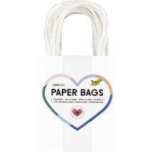 Tas met handvat Folia kraftpapier 110gr 12x15x5.5cm 20 stuks wit