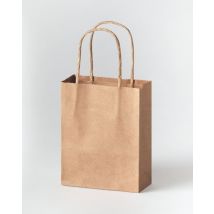 Tas met handvat Folia kraftpapier 125gr 12x15x5.5cm 20 stuks naturel