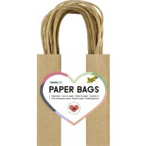 Tas met handvat Folia kraftpapier 125gr 12x15x5.5cm 20 stuks naturel