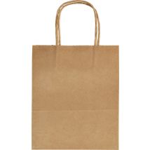Tas met handvat Folia kraftpapier 125gr 18x21x8cm 20 stuks naturel