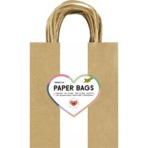 Tas met handvat Folia kraftpapier 125gr 18x21x8cm 20 stuks naturel