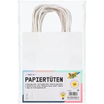 Tas met handvat Folia kraftpapier 110gr 18x21x8cm 20 stuks wit