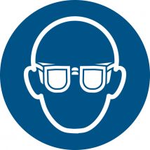 Pictogram bordje Djois Oogbescherming verplicht Ø200mm blauw