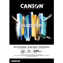 Tekenblok Canson Graduate Mixed Media black paper A4 20vel 240gr