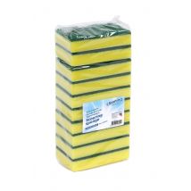 Schuurspons Cleaninq 140x90x28mm geel/groen 10 stuks