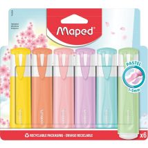 Markeerstift Maped set à 6 pastel kleuren