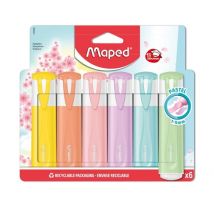 Markeerstift Maped set à 6 pastel kleuren