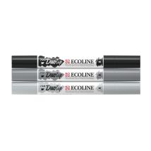 Duotip Talens Ecoline set à 3 stuks zwart en grijs
