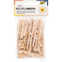 Wasknijper Folia 48 stuks drie formaten hout