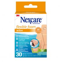 Wondpleister Nexcare active flexible foam waterbestendig 30 stuks assorti