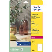 Etiket Avery L7784-25 210x297mm transparant 25 stuks