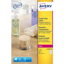Etiket Avery L7782-25 63.5x38.1mm transparant 525 etiketten