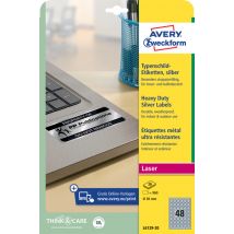 Etiket Avery L6129-20 rond 30mm zilver 960 stuks