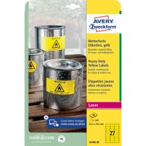 Etiket Avery L6105-20 63.5x29.6mm geel 540 stuks