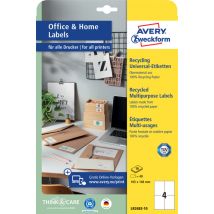 Etiket Avery Zweckform LR3483-10 105x148mm recycled wit 40stuks