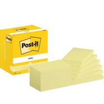Memoblok Post-it 655 76x127mm geel 12 stuks
