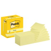 Memoblok Post-it Z-Note R350 76x127mm geel 12 stuks