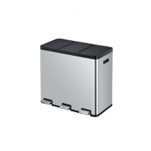 Afvalbak EKO Essential Recycler pedaalemmer 3x20liter RVS