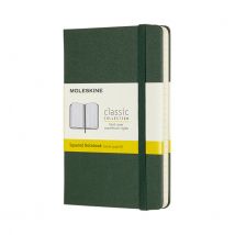 Notitieboek Moleskine pocket 90x140mm ruit 5x5mm hard cover myrtle green