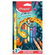 Kleurpotlood Maped Jungle Fever jumbo set à 12 kleuren