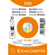 Flashcard Exacompta 74x105mm lijn 5 kleuren 100 vel